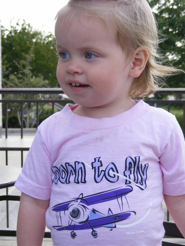 Marsha&JeffSVisit-11.JPG - "Born to Fly" - We'll just have to see in 16 years! (By the way, what does "Not in a million years." mean? - 'Cause that's what Mummy said!?...)